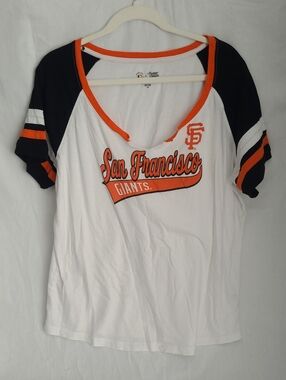 San Francisco Giants Women's White & Orange Short Sleeve Tee